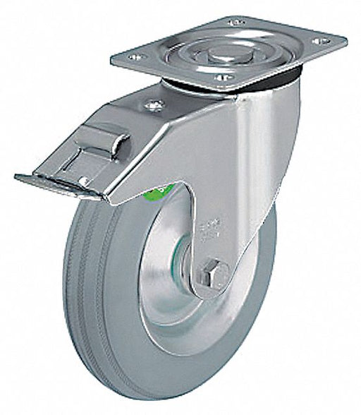 Plate Caster Swivel Rubber 7 11/16 H