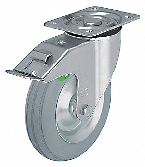 Plate Caster Swivel Rubber 7 11/16 H