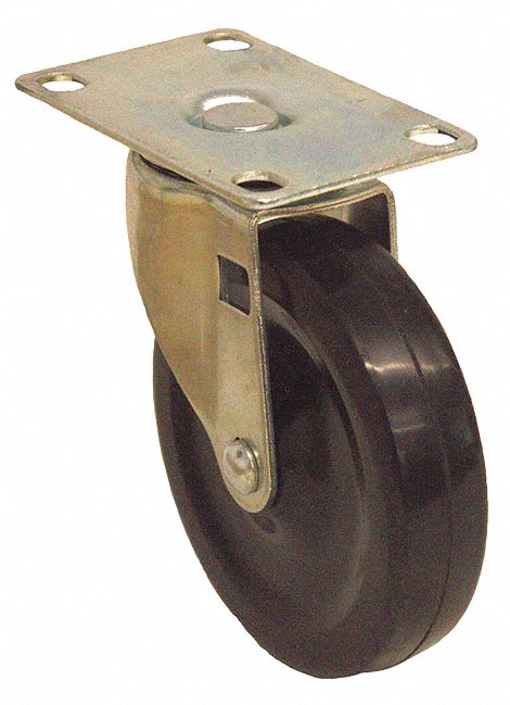 Plate Caster Swivel Rubber 4 13/16 H