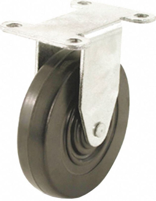 Plate Caster Rigid Rubber 3 1/2 H