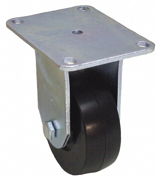 Plate Caster Rigid Rubber 5 1/8 H