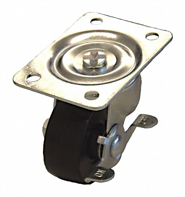 Plate Caster Swivel Rubber 3 1/4 H