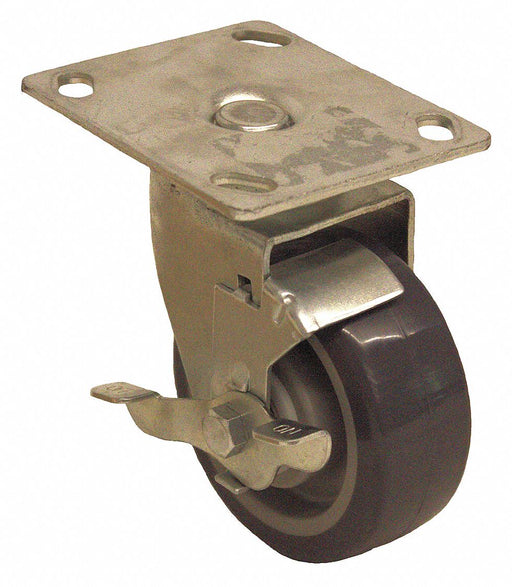 Plate Caster Swivel Rubber 6 1/4 H