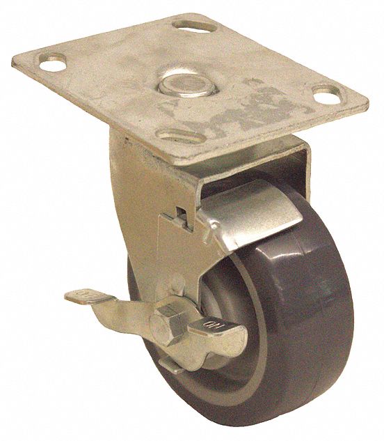 Plate Caster Swivel Polyurethane 6 1/4 H