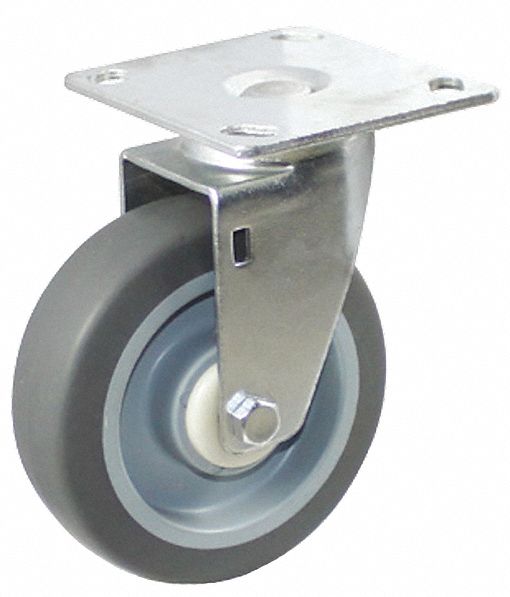 Plate Caster Swivel Rubber 6 1/4 H