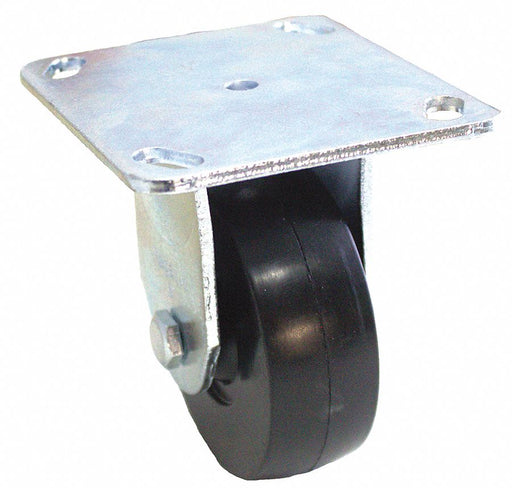 Plate Caster Rigid Rubber 6 3/16 H