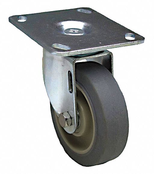 Plate Caster Swivel Rubber 7 1/4 H