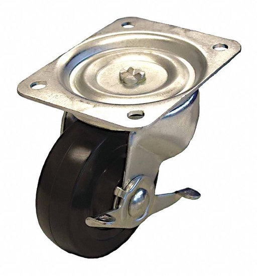 Plate Caster Swivel Rubber 4 15/16 H