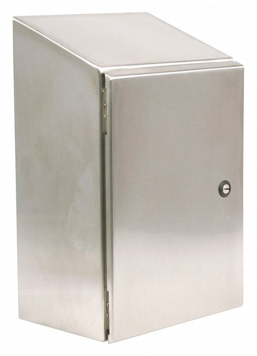 Sloped Top Enclosure 48.00 H Silver