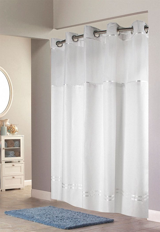 Shower Curtain 74 in L 71 in W White
