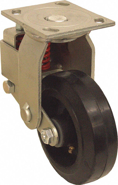 Plate Caster Rigid Rubber 8 1/2 H