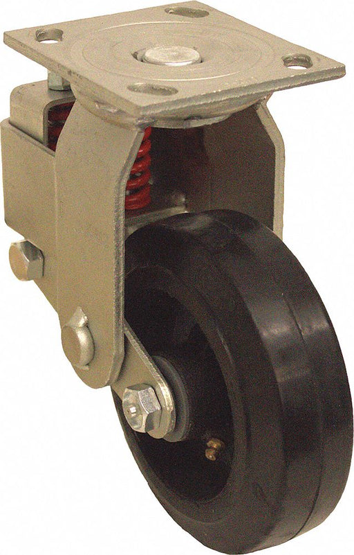 Plate Caster Rigid Rubber 8 1/2 H