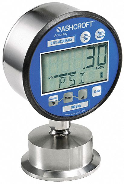 Pressure Gauge 3 Dial Size Silver Case