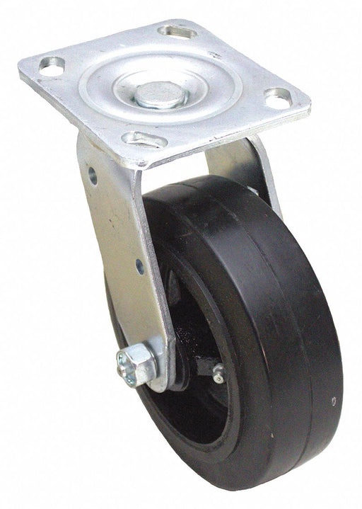 Plate Caster Swivel Rubber 9 1/2 H