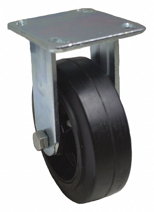 Plate Caster Rigid Rubber 9 1/2 H