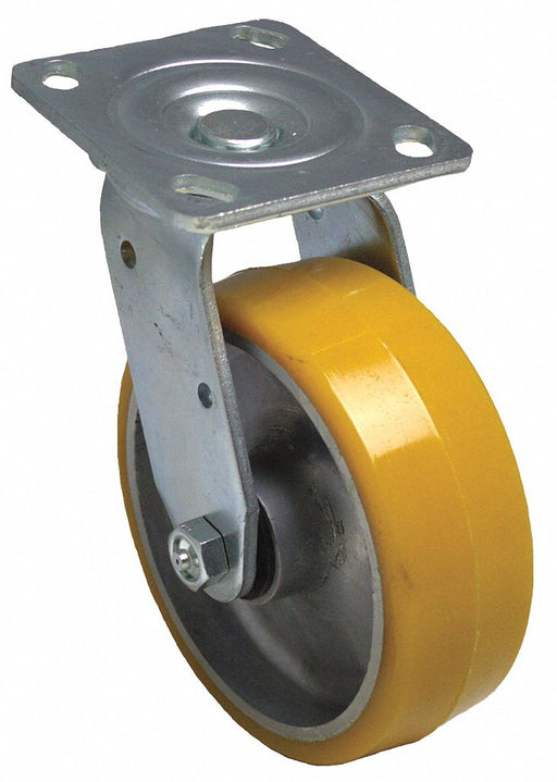 Plate Caster Swivel Polyurethane 6 1/2 H