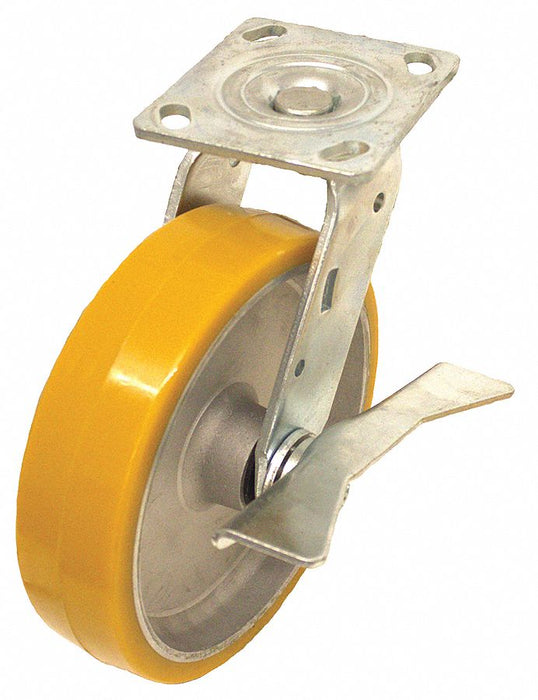 Plate Caster Swivel Polyurethane 7 1/2 H
