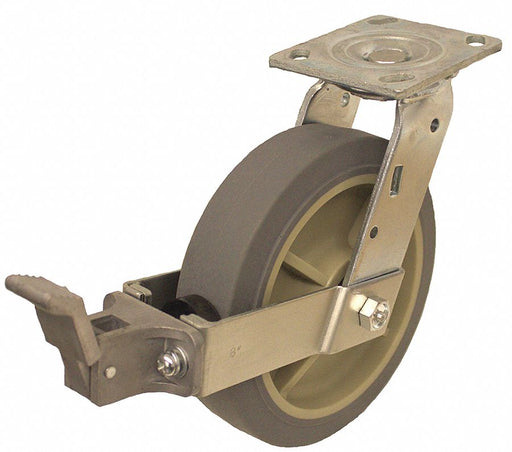 Plate Caster Swivel Rubber 6 1/2 H