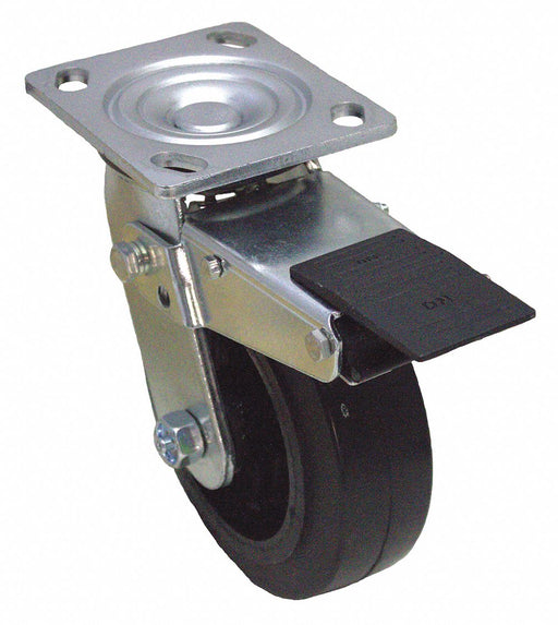 Plate Caster Swivel Rubber 9 1/2 H