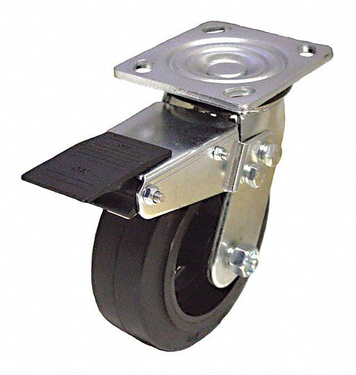 Plate Caster Swivel Rubber 7 1/2 H