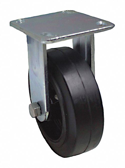 Plate Caster Rigid Rubber 7 1/2 H
