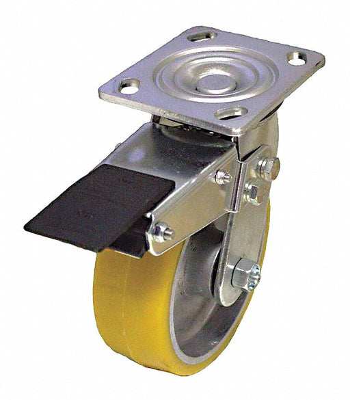 Plate Caster Swivel Polyurethane 7 1/2 H
