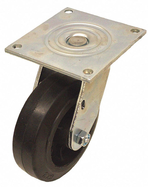 Plate Caster Swivel Rubber 9 1/2 H