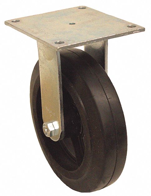 Plate Caster Rigid Rubber 9 1/2 H