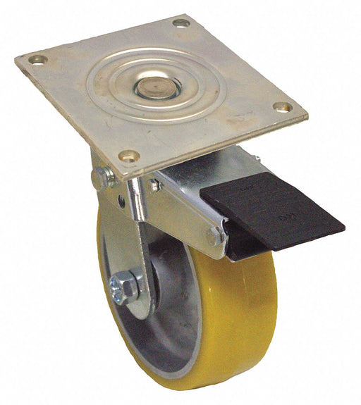 Plate Caster Swivel Polyurethane 6 1/2 H