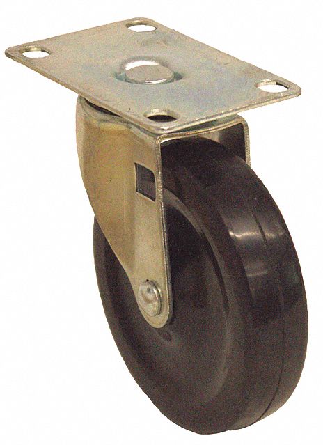 Plate Caster Swivel Rubber 4 13/16 H