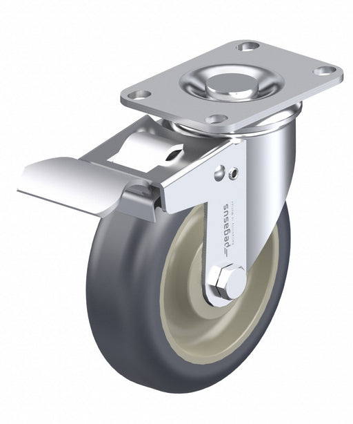 Plate Caster Swivel Polyurethane 5 1/8 H