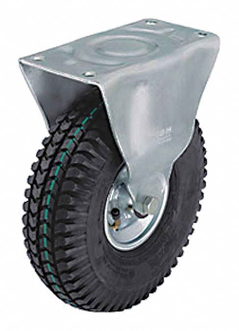 Plate Caster Rigid Rubber 12 1/8 H