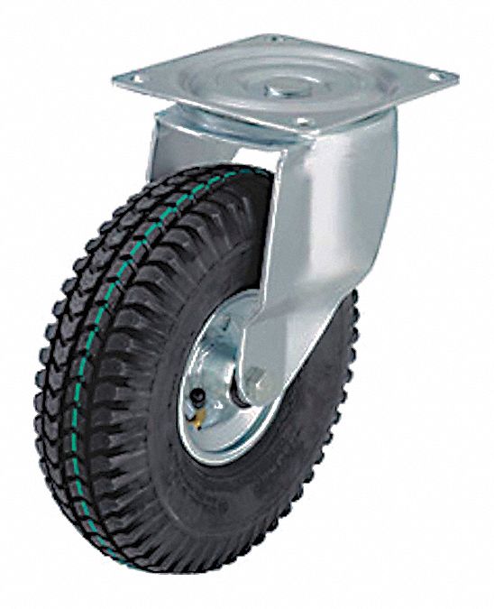Plate Caster Swivel Rubber 12 1/8 H