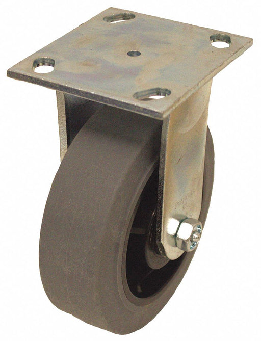Plate Caster Rigid Rubber 9 1/2 H