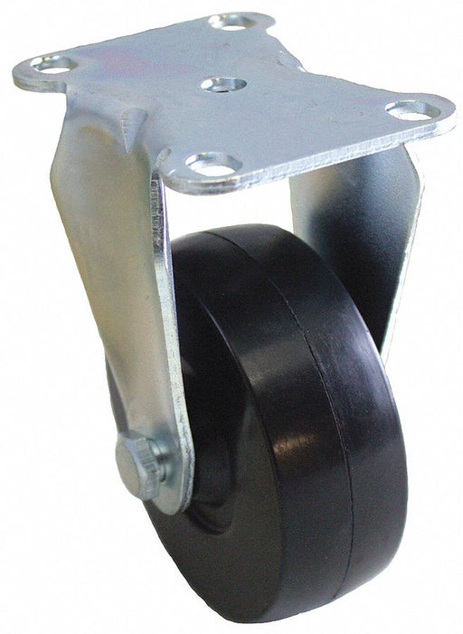 Plate Caster Rigid Rubber 6 3/16 H