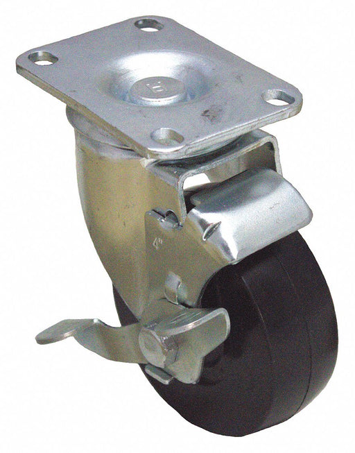 Plate Caster Swivel Rubber 4 3/16 H