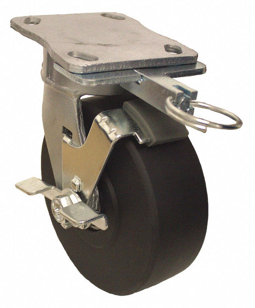 Plate Caster Swivel Nylon 5 5/8 H