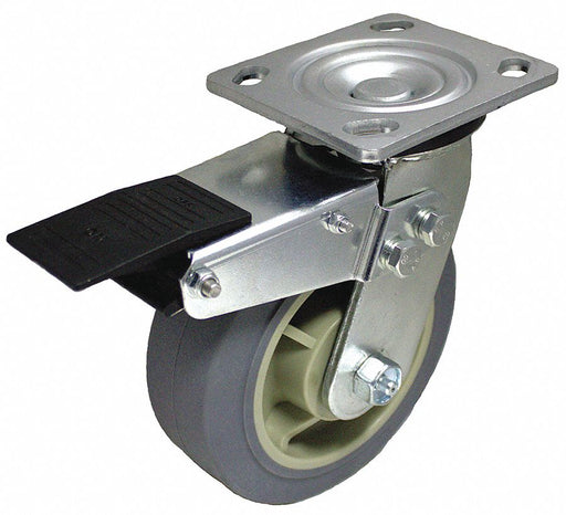 Plate Caster Swivel Rubber 5 5/8 H
