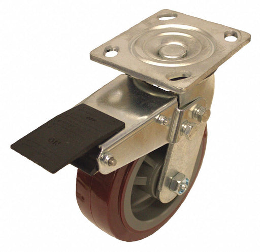 Plate Caster Swivel Polyurethane 7 1/2 H
