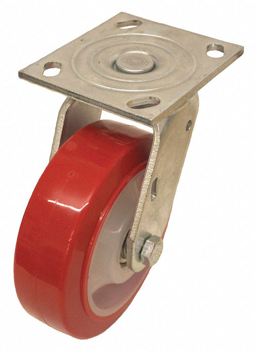 Plate Caster Swivel Polyurethane 6 1/2 H