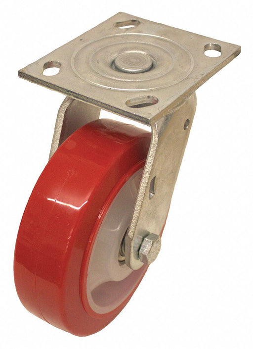 Plate Caster Swivel Polyurethane 6 1/2 H