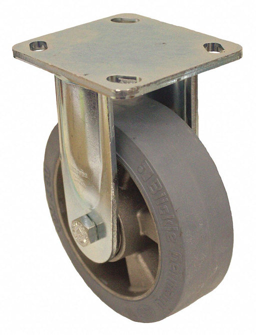 Plate Caster Rigid Rubber 6 1/2 H
