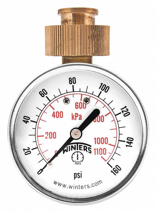 Pressure Gauge 0 to 160 psi Range