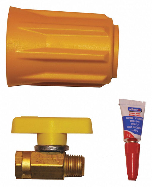 Propane Valve Plastic Yellow 5 7/8 W