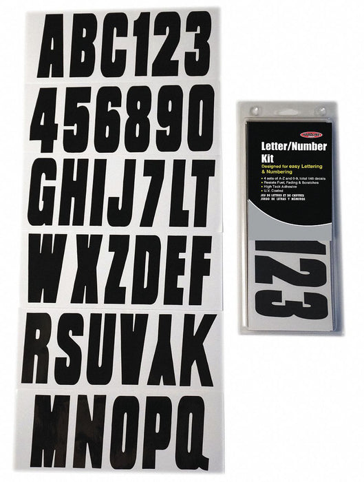 LetterandNumberLabelSet 3inH 1-1/2inW