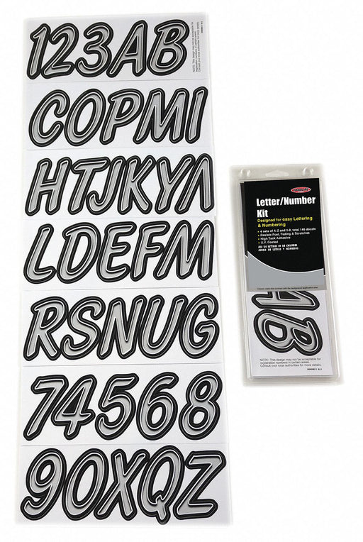 Number and Letter Combo Kit Silver 3in.H
