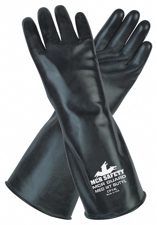 J4422 Chemical Gloves L 14 in L Butyl PR