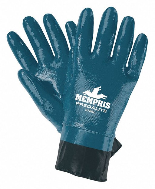 Chemical Gloves L 11inL Blue Safety PK12