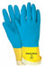J4445 Chemical Gloves L Blue/Yellow PK12
