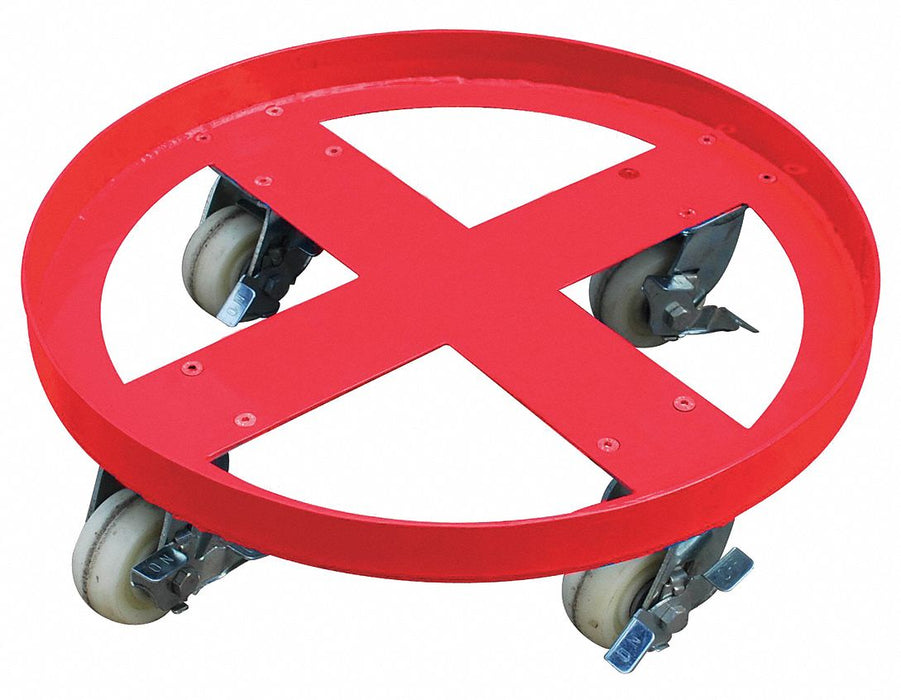 Drum Dolly 55 gal 24 in L Red